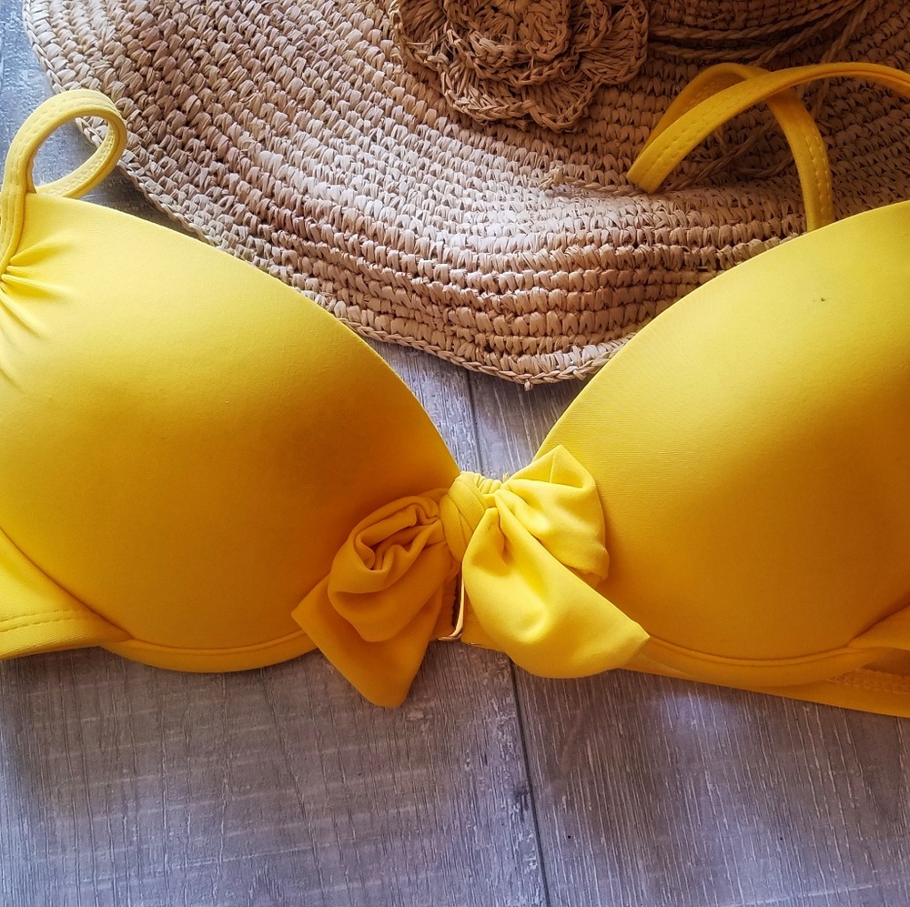 Yellow Push-up Bikini top